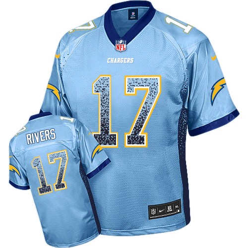 Men's Elite Philip Rivers Nike Jersey Electric Blue - #17 Drift Fashion NFL Los Angeles Chargers